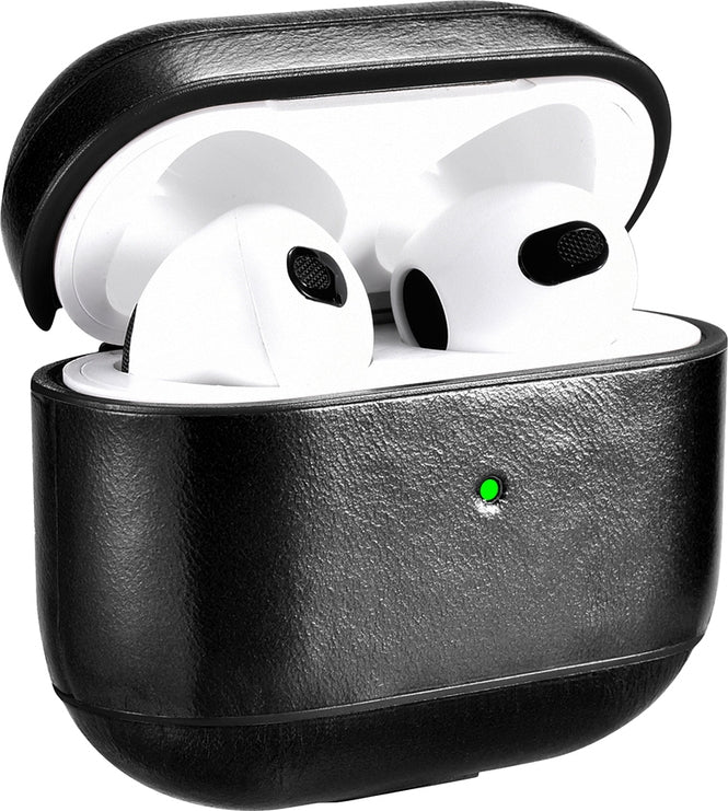 iCarer Vintage Δερμάτινη Θήκη για Apple AirPods 3rd Gen - Black (IAP056-BK)