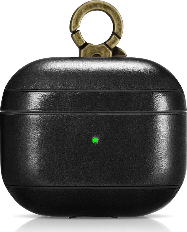 iCarer Vintage Δερμάτινη Θήκη με Γάντζο για Apple AirPods 3rd Gen - Black (IAP057-BK)