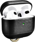 iCarer Vintage Δερμάτινη Θήκη με Γάντζο για Apple AirPods 3rd Gen - Black (IAP057-BK)