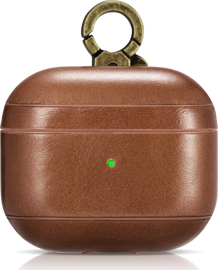 iCarer Vintage Δερμάτινη Θήκη με Γάντζο για Apple AirPods 3rd Gen - Brown (IAP057-BN)