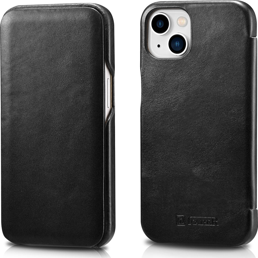 iCarer Vintage Series Curved Edge - Δερμάτινη Θήκη Apple iPhone 13 - Black (RIX1302-BK)