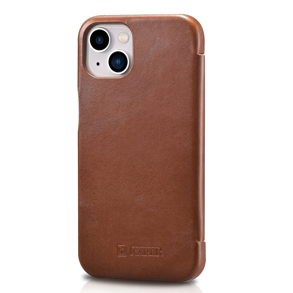 iCarer Vintage Series Curved Edge - Δερμάτινη Θήκη Apple iPhone 13 - Brown (RIX1302-BN)