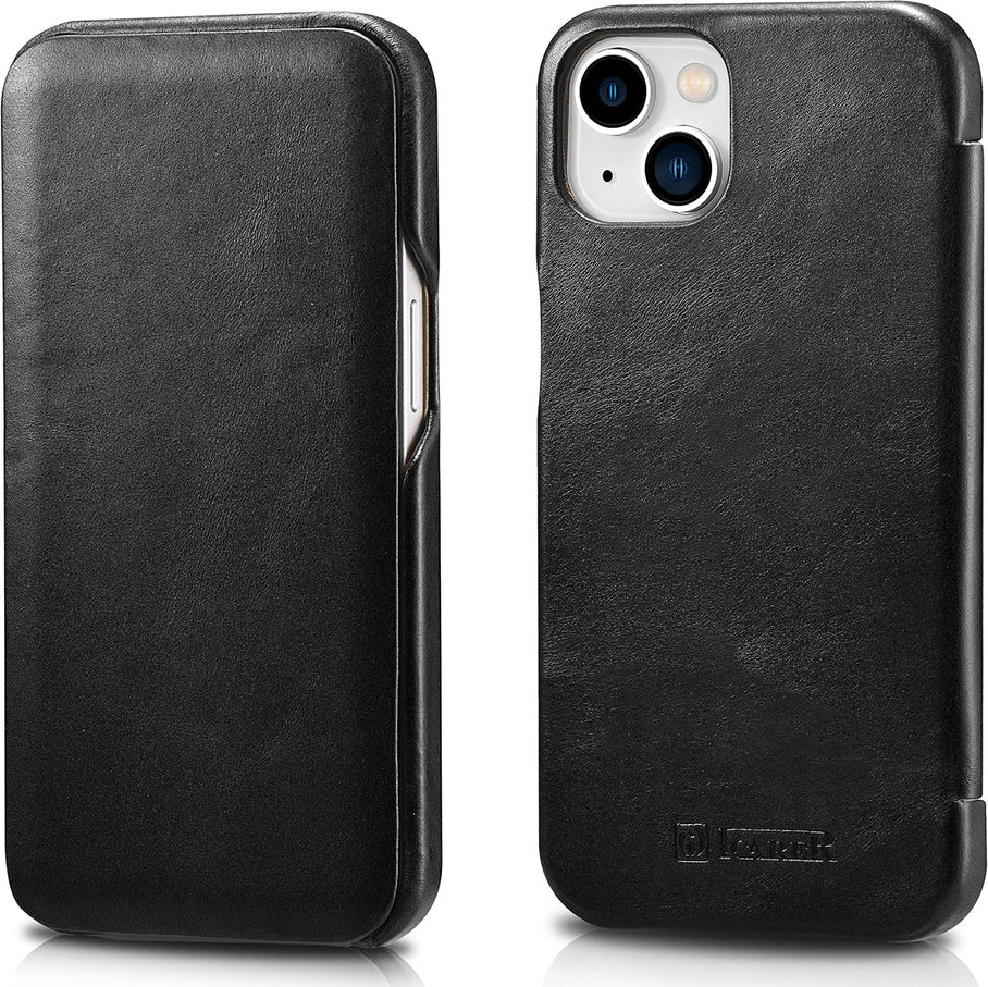 iCarer Vintage Series Curved Edge - Δερμάτινη Θήκη Apple iPhone 13 mini - Black (RIX1301-BK)