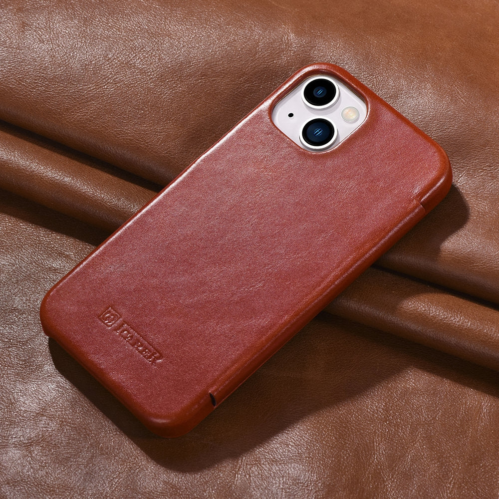 iCarer Vintage Series Curved Edge - Δερμάτινη Θήκη Apple iPhone 13 mini - Red (RIX1301-RD)