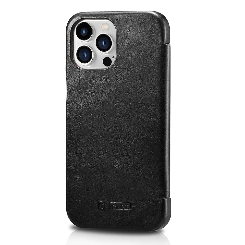 iCarer Vintage Series Curved Edge - Δερμάτινη Θήκη Apple iPhone 13 Pro - Black (RIX1303-BK)