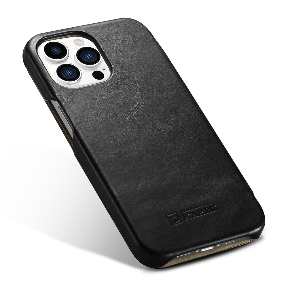 iCarer Vintage Series Curved Edge - Δερμάτινη Θήκη Apple iPhone 13 Pro - Black (RIX1303-BK)