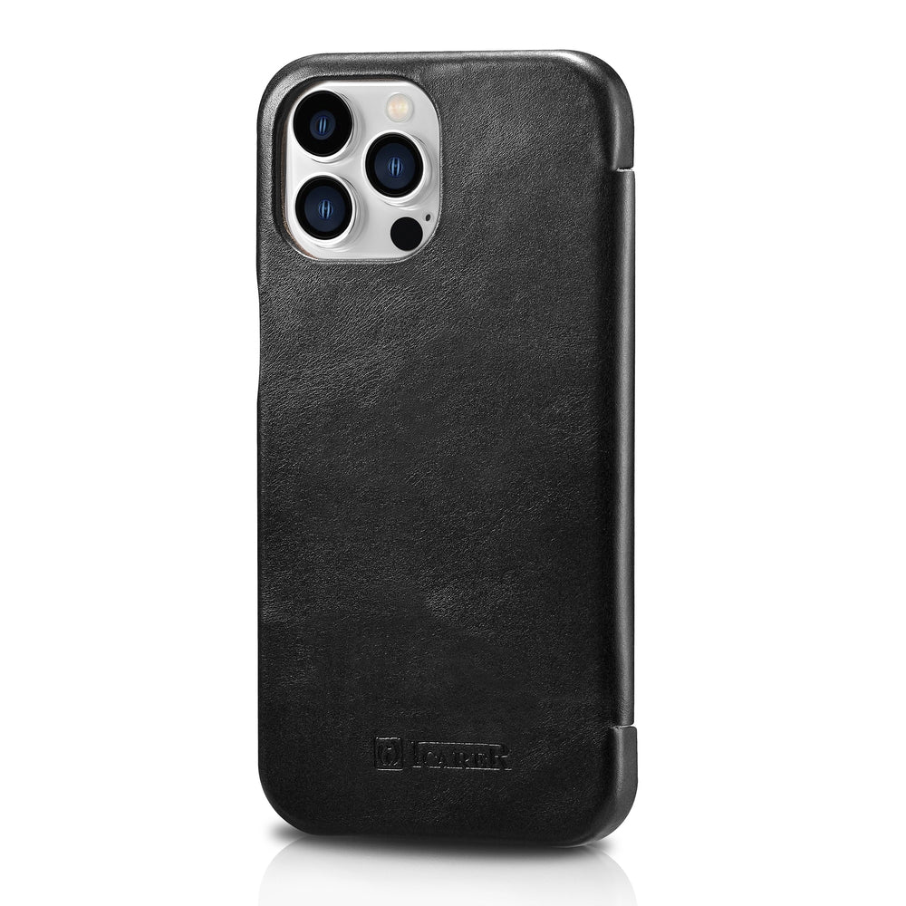iCarer Vintage Series Curved Edge - Δερμάτινη Θήκη Apple iPhone 13 Pro Max - Black (RIX1304-BK)