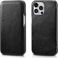 iCarer Vintage Series Curved Edge - Δερμάτινη Θήκη Apple iPhone 13 Pro Max - Black (RIX1304-BK)