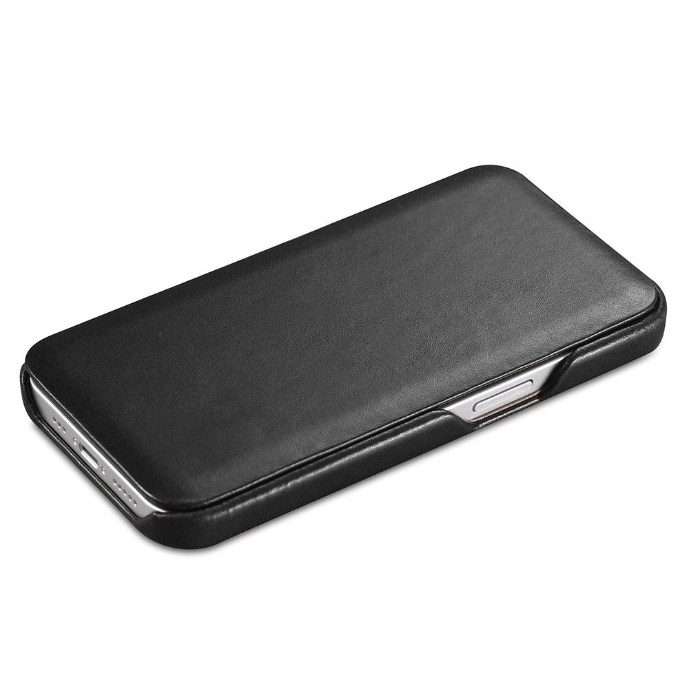 iCarer Vintage Series Curved Edge - Δερμάτινη Θήκη Apple iPhone 13 Pro Max - Black (RIX1304-BK)