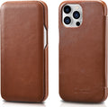 iCarer Vintage Series Curved Edge - Δερμάτινη Θήκη Apple iPhone 13 Pro Max - Brown (RIX1304-BN)