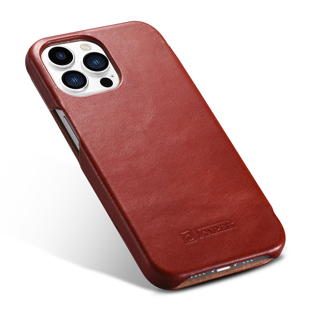 iCarer Vintage Series Curved Edge - Δερμάτινη Θήκη Apple iPhone 13 Pro Max - Red (RIX1304-RD)