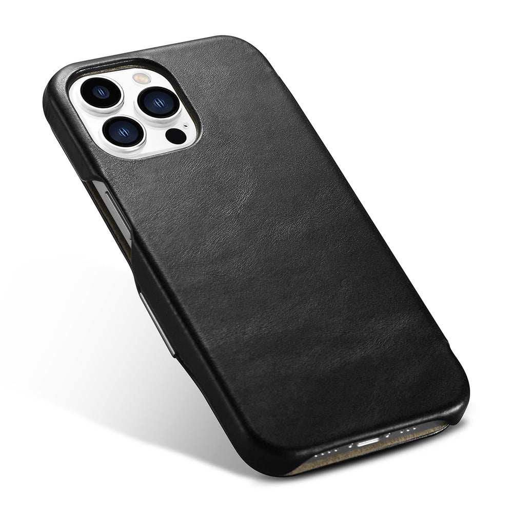iCarer Vintage Series Side-Open Δερμάτινη Θήκη Apple iPhone 13 Pro - Black (RIX1307-BK)