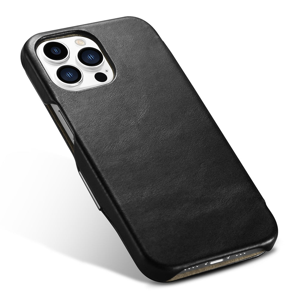 iCarer Vintage Series Side-Open Δερμάτινη Θήκη Apple iPhone 13 Pro Max - Black (RIX1308-BK)