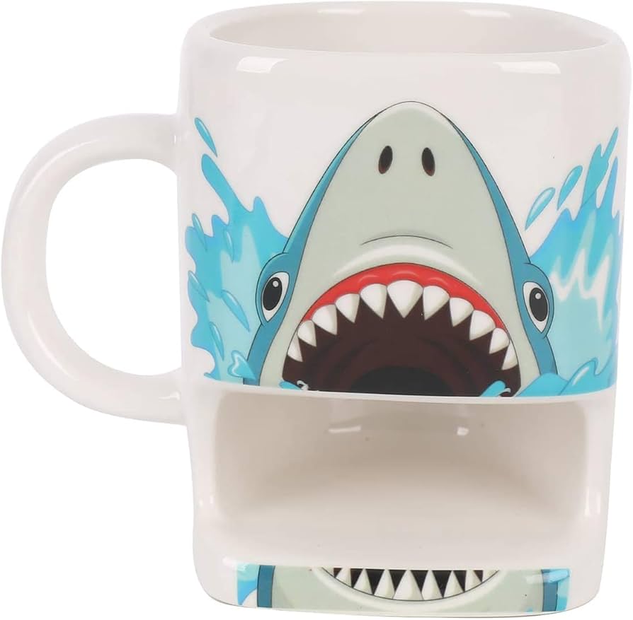 i-Total Gift Shark Biscuit Κούπα Κεραμική Λευκή 250ml