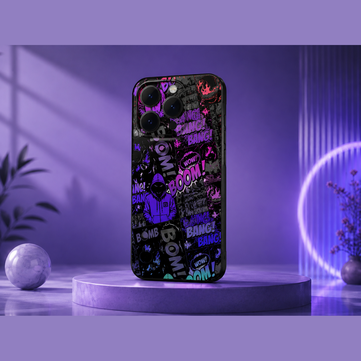 Αυτοκόλλητο Skin Προστασίας Πλάτης iPhone 16 Pro Gams Premium Vinyl Skin Back Plate - 3D Neonbomb (GAMS-VNL-SKIN-3DNB-001-084