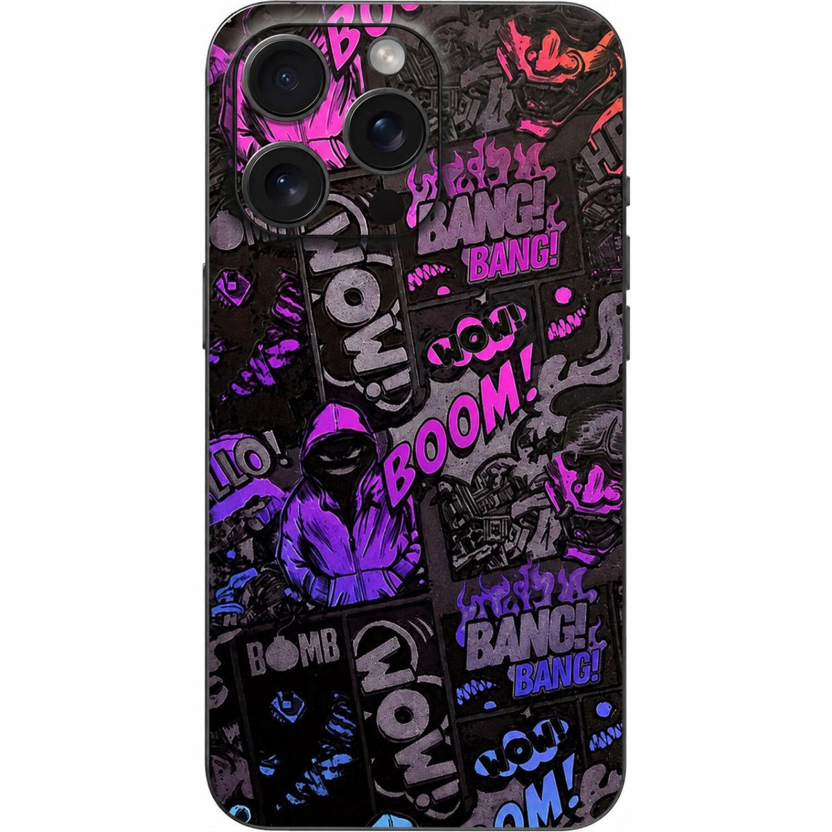 Αυτοκόλλητο Skin Προστασίας Πλάτης iPhone 16 Pro Gams Premium Vinyl Skin Back Plate - 3D Neonbomb (GAMS-VNL-SKIN-3DNB-001-084