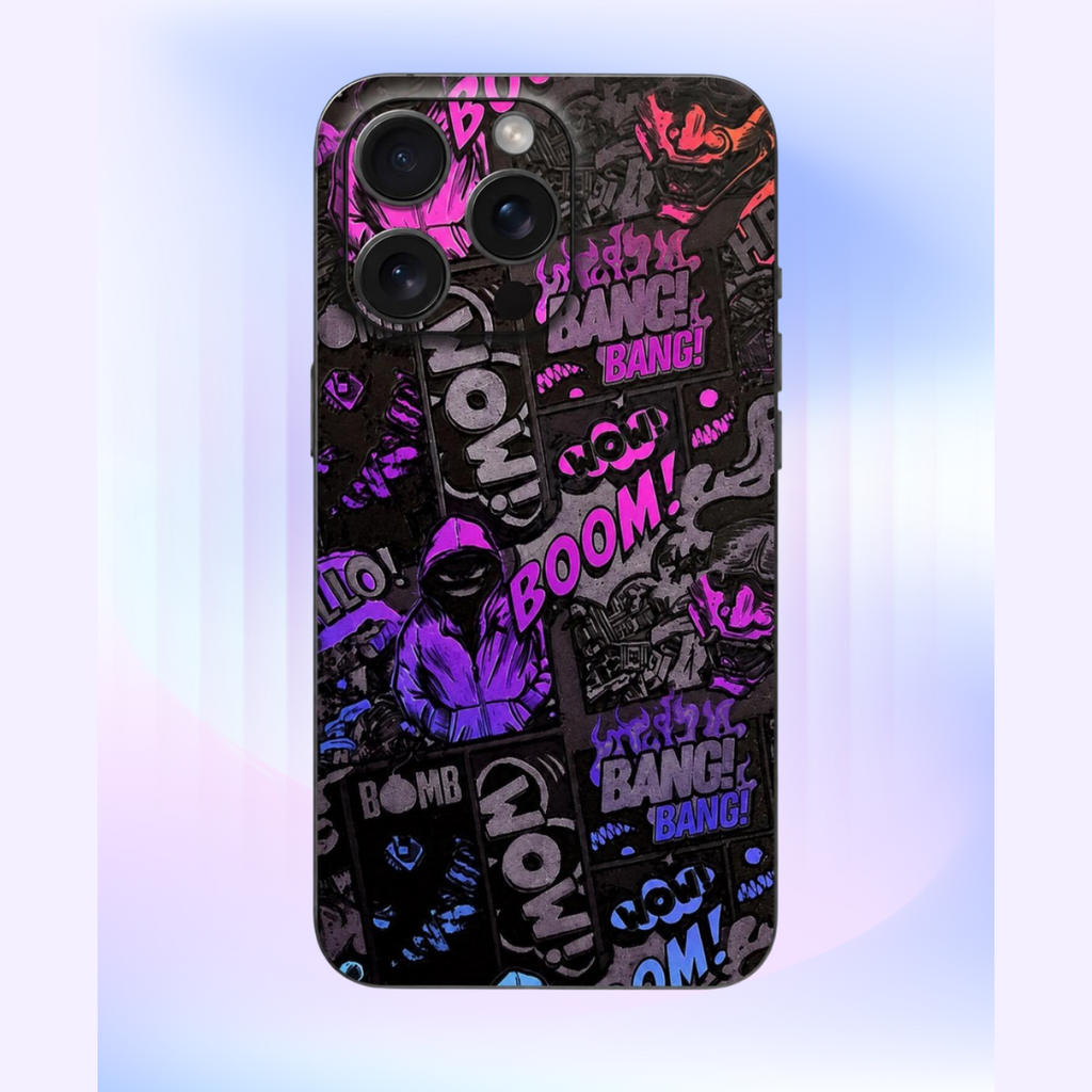 Αυτοκόλλητο Skin Προστασίας Πλάτης iPhone 16 Pro Max Gams Premium Vinyl Skin Back Plate - 3D Neonbomb (GAMS-VNL-SKIN-3DNB-001
