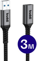 Καλώδιο Buddi Flex Extension Cable Επέκτασης USB-A (Male) σε USB-A (Female) 15W 300cm 5 Έτη Εγγύηση - Black (8719246459535)