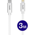 Καλώδιο Buddi Flex Φόρτισης & Μεταφοράς Δεδομένων Type-C σε Lightning 300cm 20W 5 Έτη Εγγύηση - White (8719246497438)