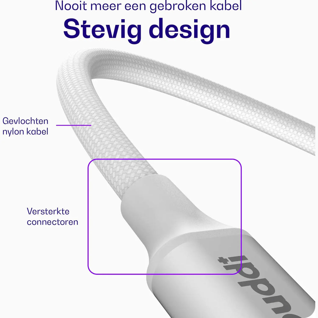 Καλώδιο Buddi Flex Φόρτισης & Μεταφοράς Δεδομένων Type-C σε Type-C 300cm 100W 5 Έτη Εγγύηση - White (8719246560347)