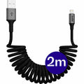 Καλώδιο Buddi Flex USB-A σε Lightning Σπιράλ Φόρτισης και Μεταφοράς Δεδομένων 200cm 12W 5 Έτη Εγγύηση - Black (8719246560439)