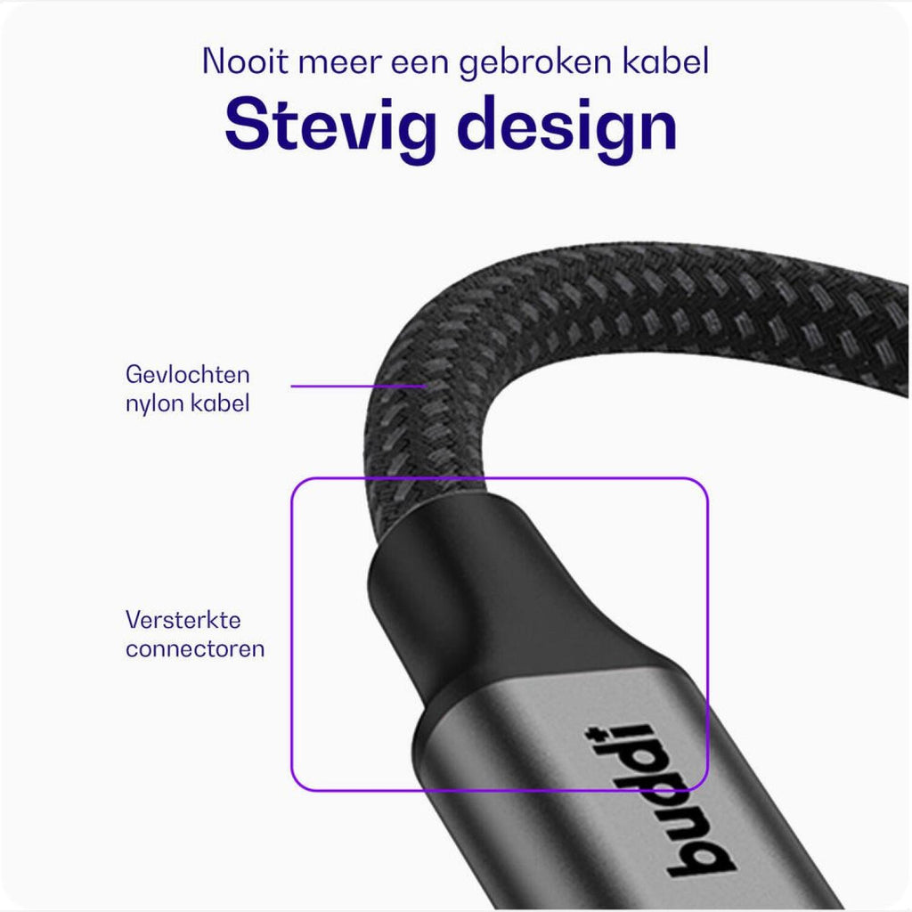 Καλώδιο Ήχου Buddi Flex 3.5mm Jack Aux Audio Cable 3.5mm Jack (male) σε 3.5mm Jack (male) 200cm 5 Έτη Εγγύηση - Black (871924