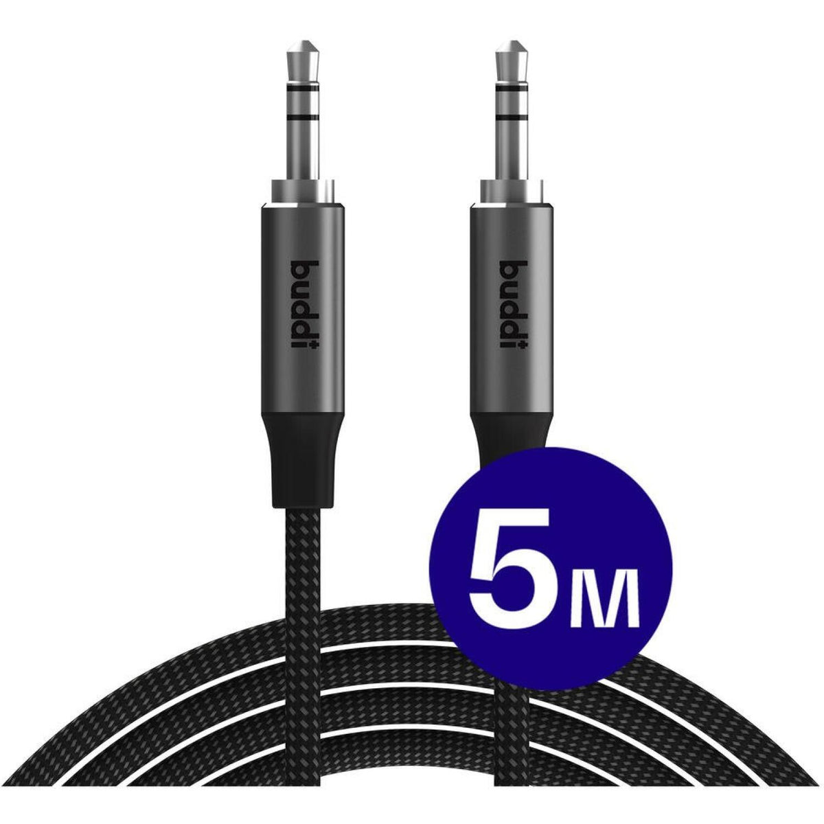 Καλώδιο Ήχου Buddi Flex 3.5mm Jack Aux Audio Cable 3.5mm Jack (male) σε 3.5mm Jack (male) 500cm 5 Έτη Εγγύηση - Black (871924