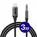 Καλώδιο Ήχου Buddi Flex Lightning (Male) σε AUX Jack 3.5mm (Male) με DAC Τσιπ 300cm 5 Έτη Εγγύηση - Black (8719246551765)