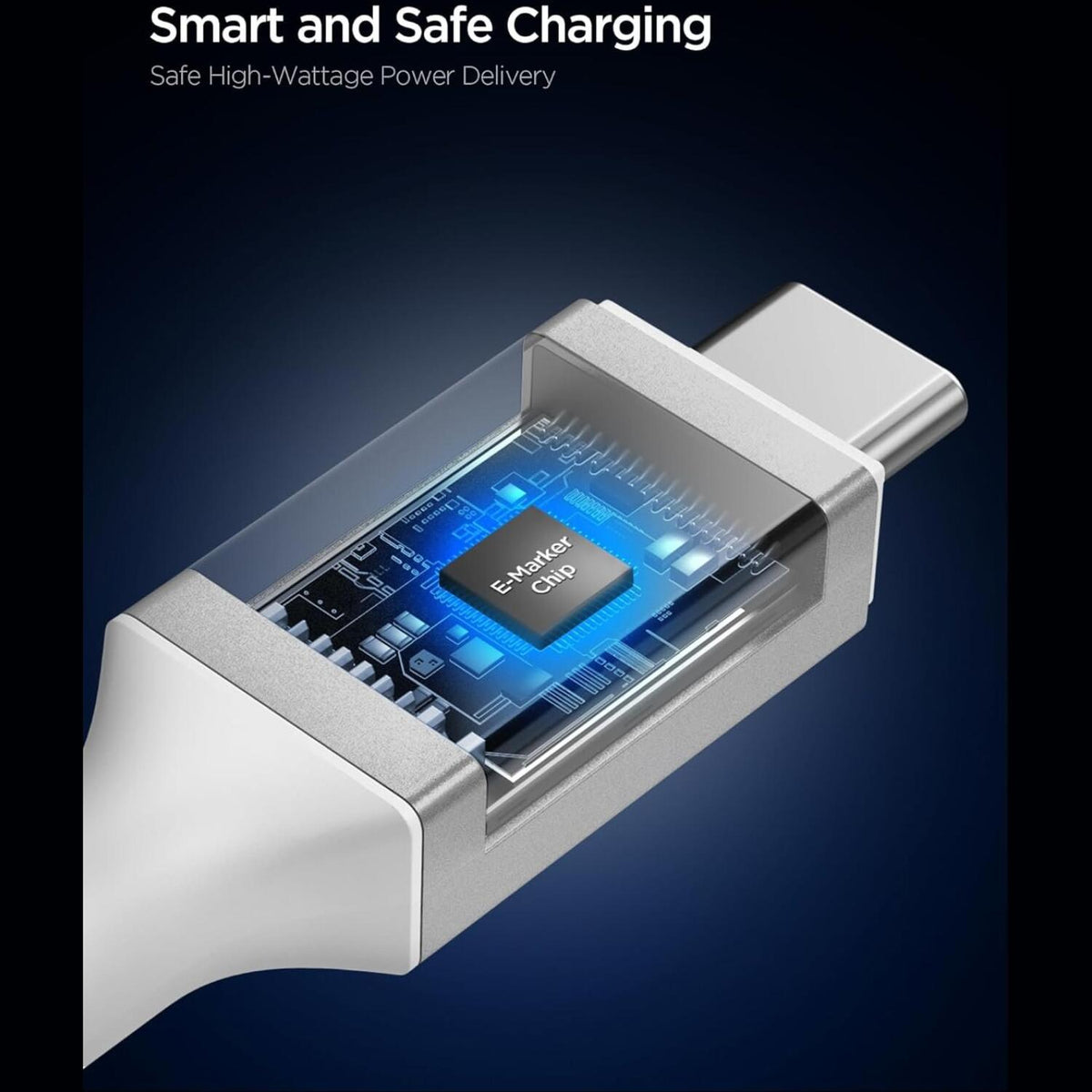 Καλώδιο Type-C Spigen Essential EB24012CC Φόρτισης 240W & Μεταφοράς Δεδομένων 8K 40Gbps σε Type-C 120cm - White (ACA08776)
