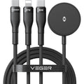 Καλώδιο Type-C Veger V730 3 σε 1 Φόρτισης και Μεταφοράς Δεδομένων σε Type-C 60W / Lightning 27W / Φορτιστή Apple & Galaxy Wat