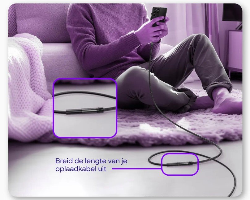 Καλώδιο Buddi Flex Extension Cable Επέκτασης USB-A (Male) σε USB-A (Female) 15W 450cm 5 Έτη Εγγύηση - Black (8719246459542)