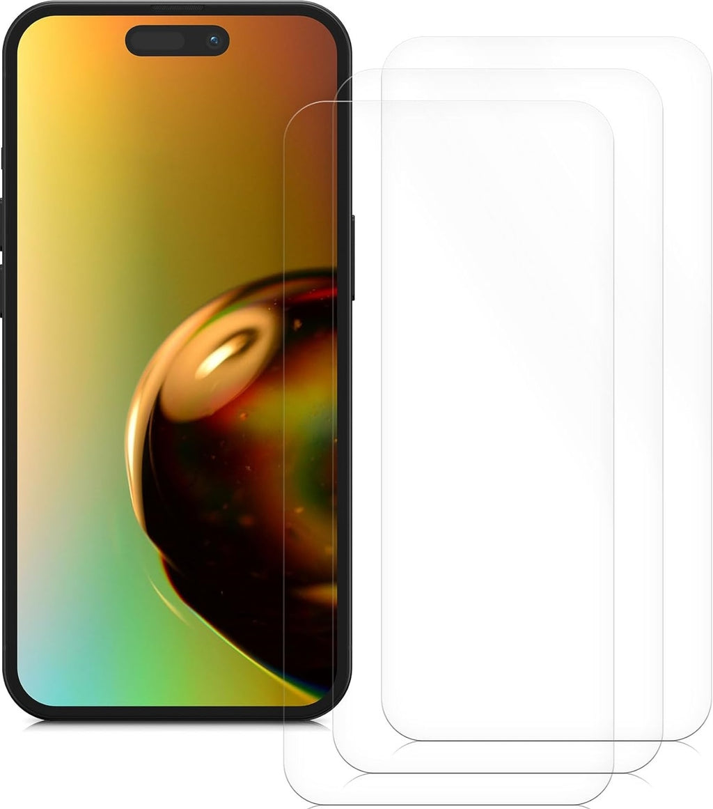 KWmobile Crystal Clear Screen Protector - Μεμβράνη Προστασίας Οθόνης - Apple iPhone 15 Plus - 3 Τεμάχια - Transparent (62022.
