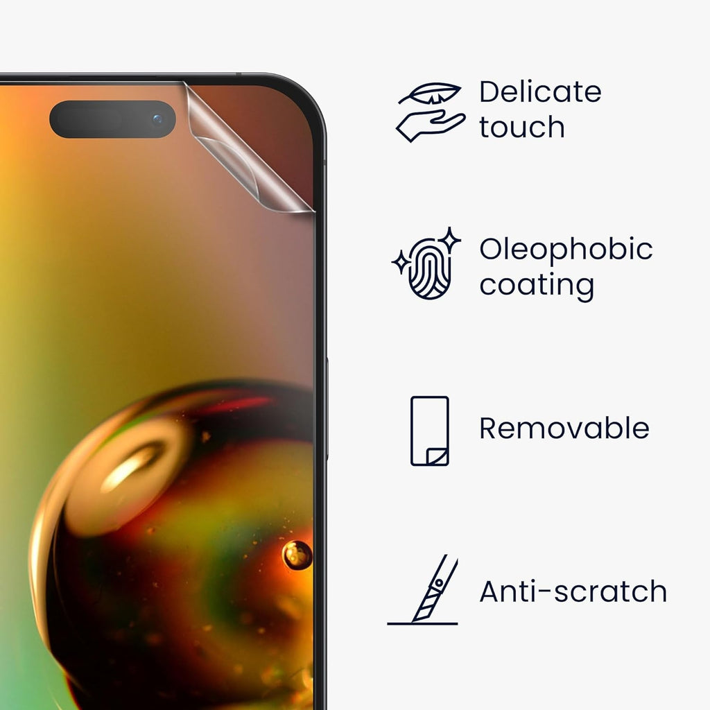 KWmobile Crystal Clear Screen Protector - Μεμβράνη Προστασίας Οθόνης - Apple iPhone 15 Pro - 3 Τεμάχια - Transparent (62023.1