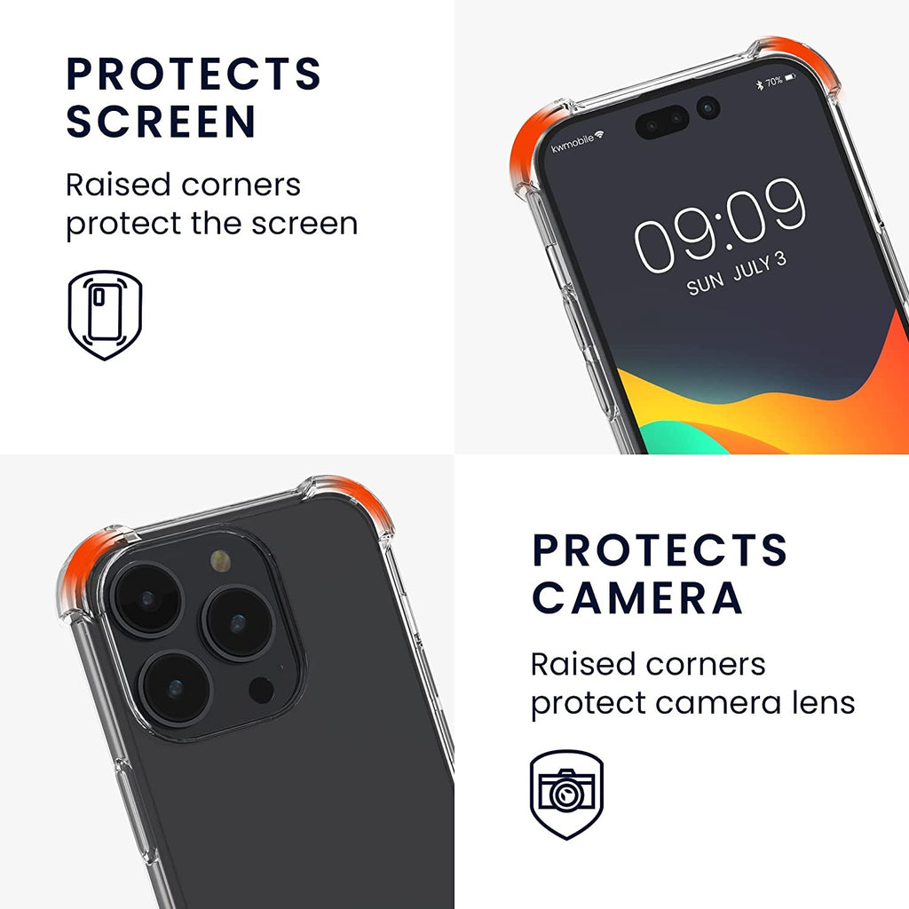 KWmobile Διάφανη Θήκη Σιλικόνης με Λουράκι Λαιμού - Apple iPhone 14 Pro - Transparent / Grey (59110.22)