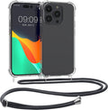 KWmobile Διάφανη Θήκη Σιλικόνης με Λουράκι Λαιμού - Apple iPhone 14 Pro - Transparent / Grey (59110.22)
