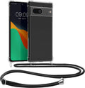 KWmobile Διάφανη Θήκη Σιλικόνης με Λουράκι Λαιμού - Google Pixel 7 - Transparent / Black (58370.03)