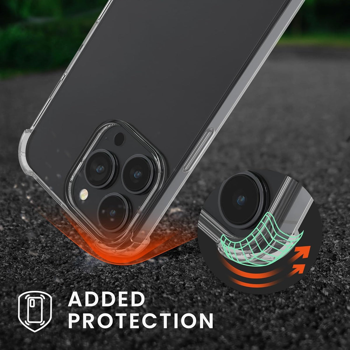 Θήκη Apple iPhone 15 Pro Max - KWmobile Διάφανη Σιλικόνης με Μεταλλικό Λουράκι Λαιμού - Transparent / Gold (62032.21)