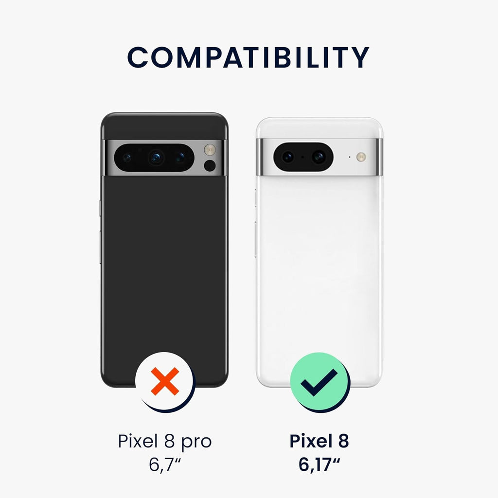 KWmobile Matte Θήκη Σιλικόνης με Λουράκι Λαιμού Google Pixel 8 - Black (61867.01)