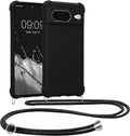 KWmobile Matte Θήκη Σιλικόνης με Λουράκι Λαιμού Google Pixel 8 - Black (61867.01)