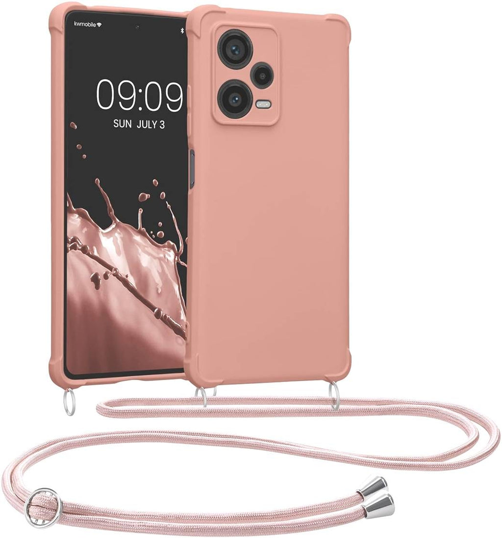 KWmobile Matte Θήκη Σιλικόνης με Λουράκι Λαιμού Xiaomi Redmi Note 12 Pro Plus - Mother Of Pearl (60720.154)