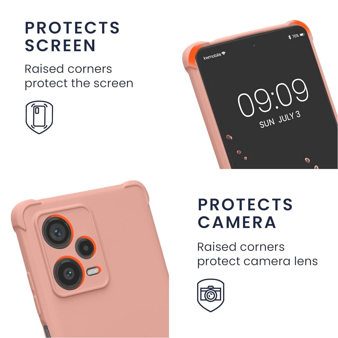 KWmobile Matte Θήκη Σιλικόνης με Λουράκι Λαιμού Xiaomi Redmi Note 12 Pro Plus - Mother Of Pearl (60720.154)