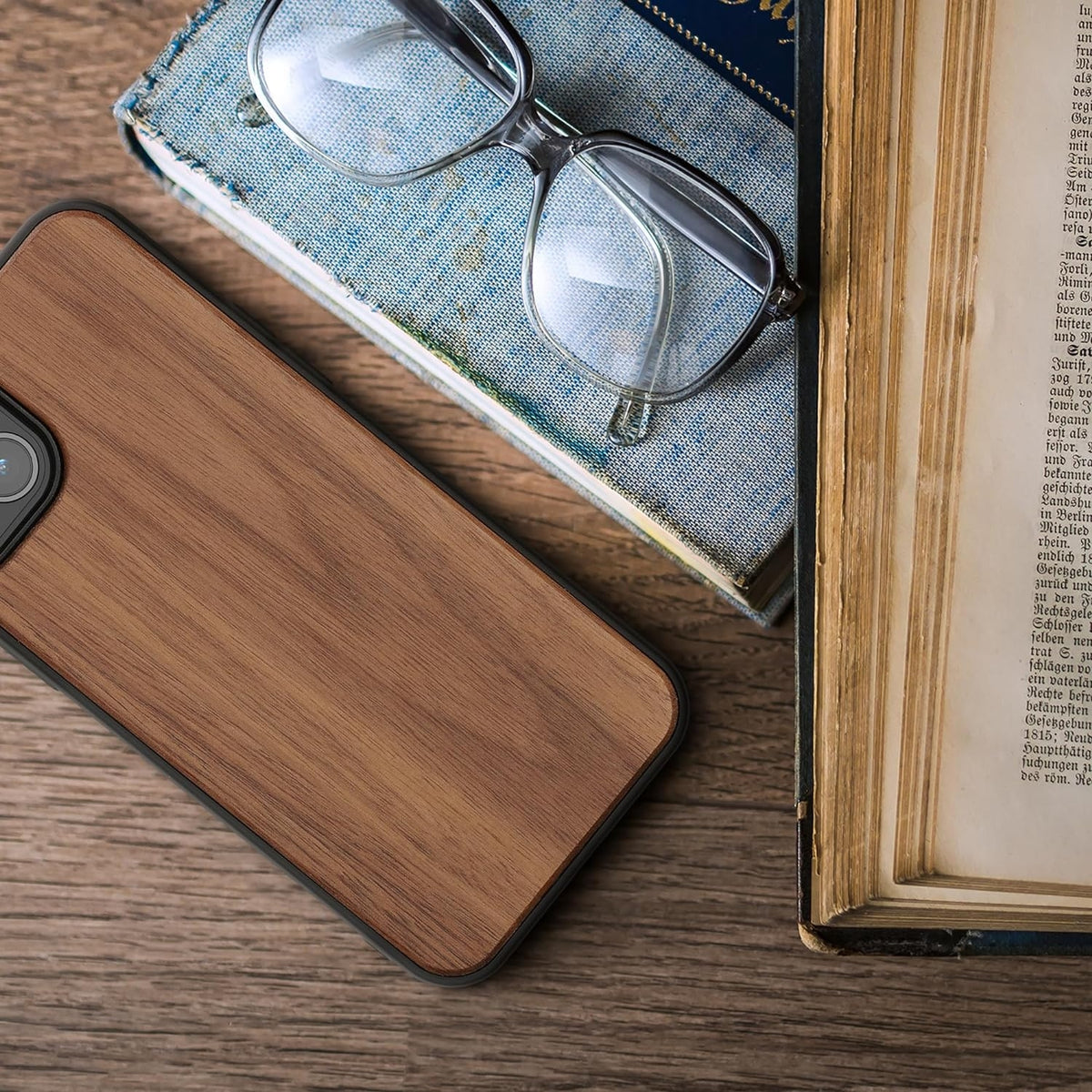KWmobile Σκληρή Ξύλινη Θήκη με TPU Bumper - Apple iPhone 15 Plus - Walnut / Dark Brown (62008.18)