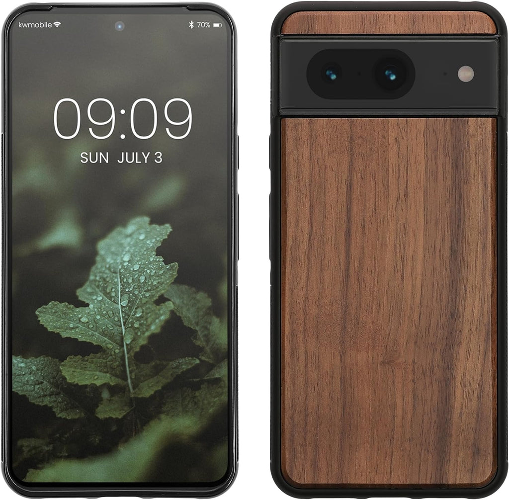 KWmobile Σκληρή Ξύλινη Θήκη με TPU Bumper - Google Pixel 8 - Walnut / Dark Brown (61871.18)