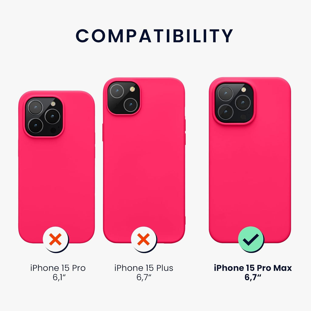 Θήκη Apple iPhone 15 Pro Max - KWmobile Soft Flexible Rubber Cover Σιλικόνης - Neon Pink (61956.77)