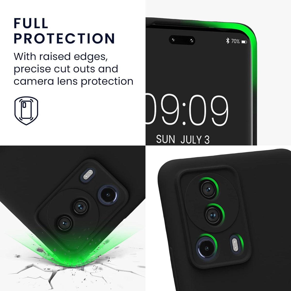 KWmobile Soft Flexible Rubber Cover - Θήκη Σιλικόνης Xiaomi 13 Lite με Πλαίσιο Κάμερας - Black (61166.01)
