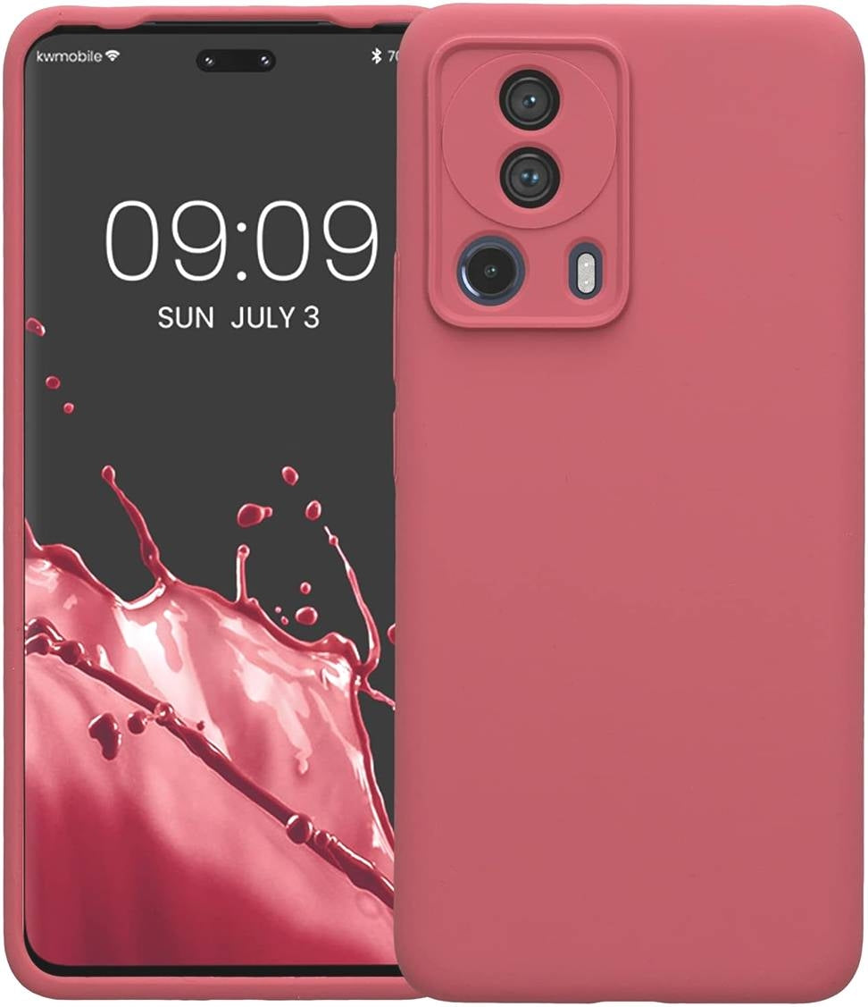 KWmobile Soft Flexible Rubber Cover - Θήκη Σιλικόνης Xiaomi 13 Lite με Πλαίσιο Κάμερας - Dark Rose (61166.167)
