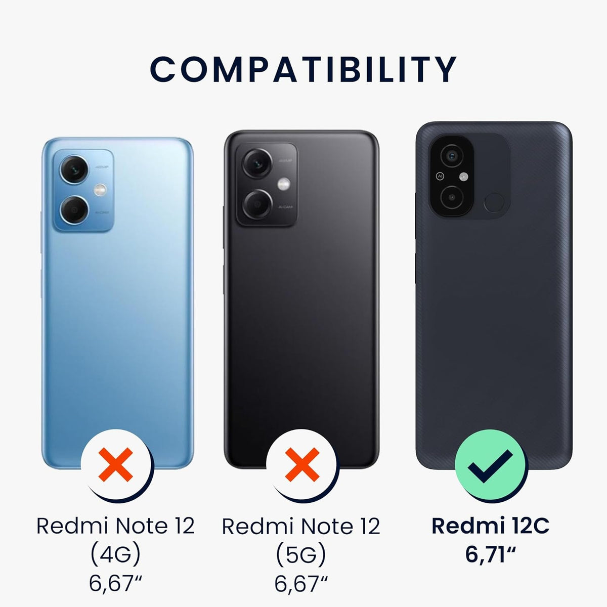KWmobile Soft Flexible Rubber Cover - Θήκη Σιλικόνης Xiaomi Redmi 12C - Black (61263.01)