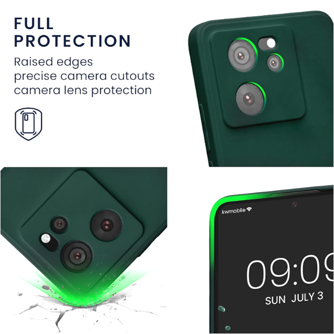 KWmobile Soft Slim Flexible Rubber Cover with Camera Protector - Θήκη Σιλικόνης Xiaomi 13T / 13T Pro με Πλαίσιο Κάμερας - Mos