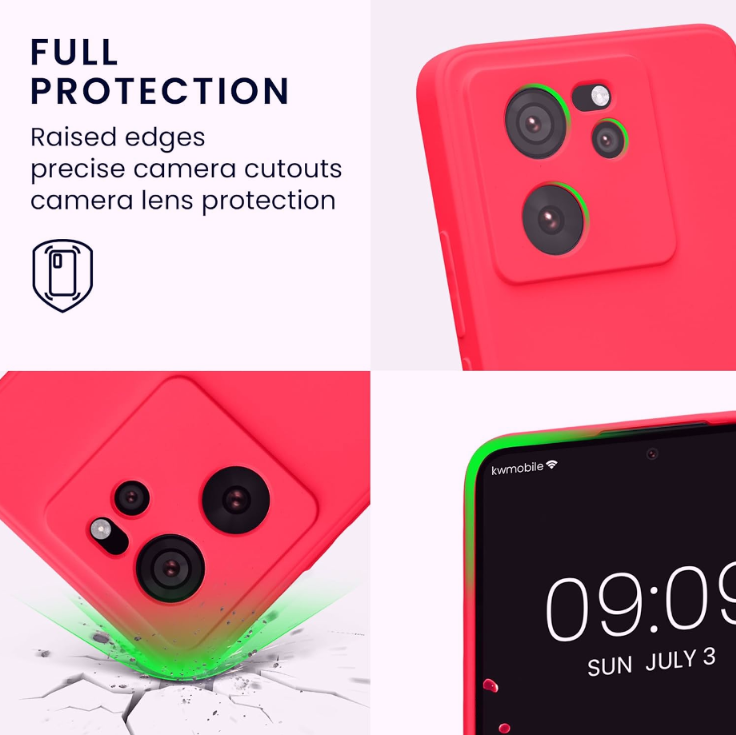 KWmobile Soft Slim Flexible Rubber Cover with Camera Protector - Θήκη Σιλικόνης Xiaomi 13T / 13T Pro με Πλαίσιο Κάμερας - Neo
