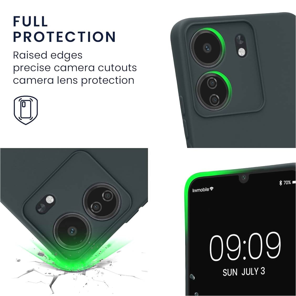 KWmobile Soft Slim Flexible Rubber Cover with Camera Protector - Θήκη Σιλικόνης Xiaomi Redmi 13C 4G / Poco C65 με Πλαίσιο Κάμ